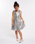 All That Glitters Kids Sequin Dress in Silver