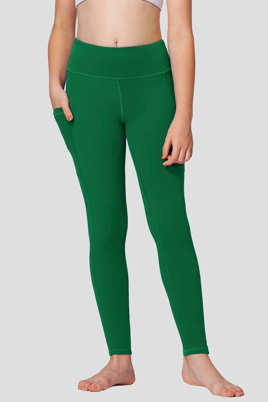 Girls leggings Evergreen front view