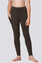 Girls leggings Espresso front view