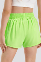 Back view of green shorts