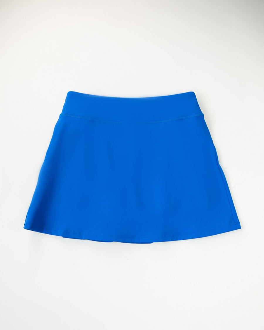 sapphire A-line tennis skort flat-lay
