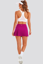 pleated tennis skirt Fuchsia back view
