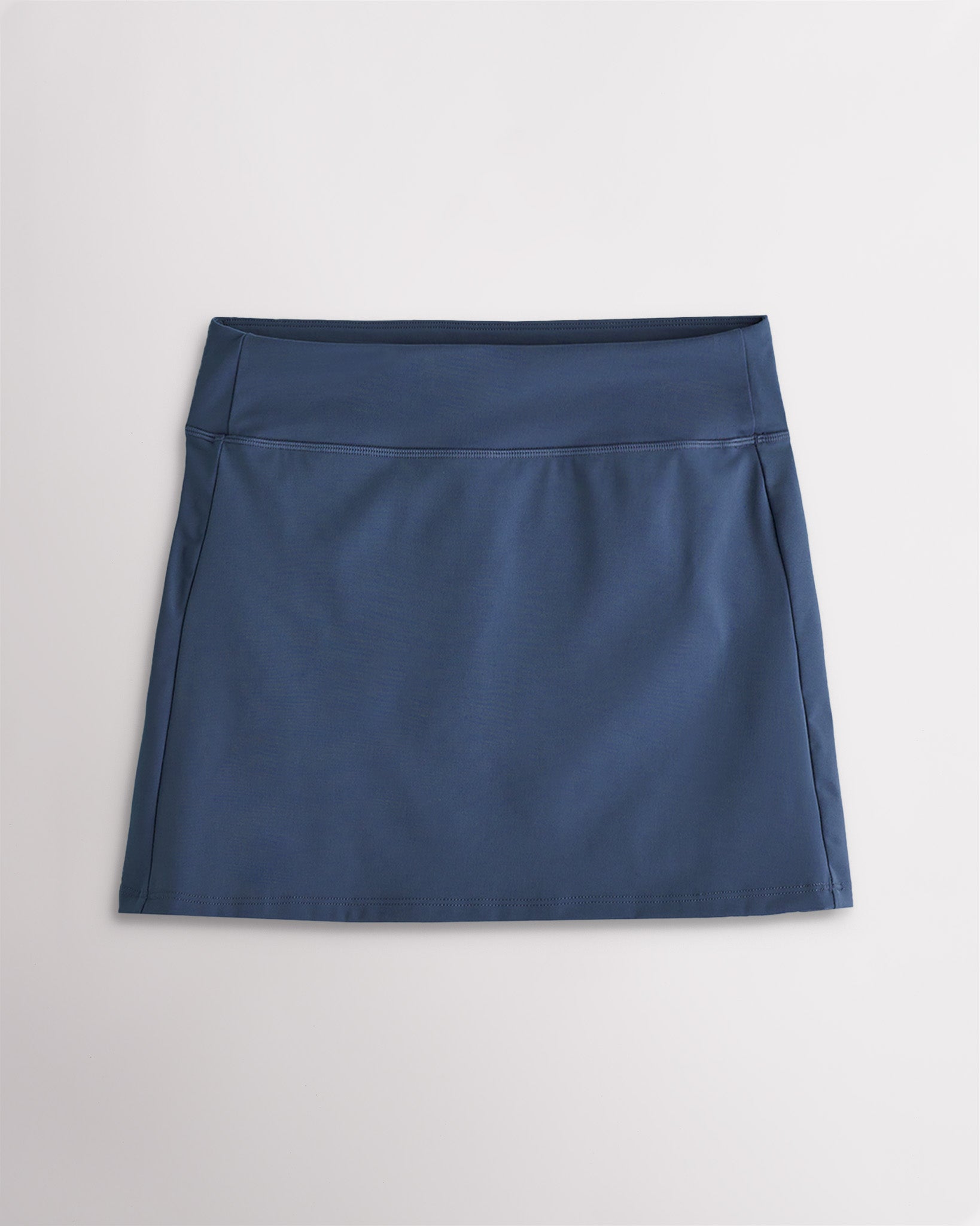 Atlantic blue A line tennis skirt with smooth waistband and athletic fit for tennis and active wear.