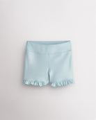 Light Blue Stelle Girls Shimmer Ruffle Active Short with high-waisted fit and ruffle hem