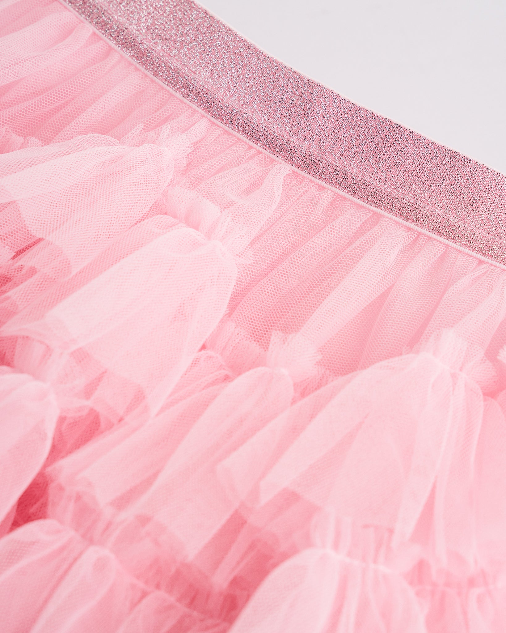 Tulle Much Girls 5-Tier Mesh Tutu Skirt in Pink