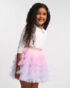 Tulle Much Girls 5-Tier Mesh Tutu Skirt in Pink Ombre