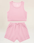 Dusty Rose Kids Matching Summer Outfit | Cute Tank Top & Shorts Set