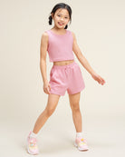 Dusty Rose Kids Matching Summer Outfit | Cute Tank Top & Shorts Set