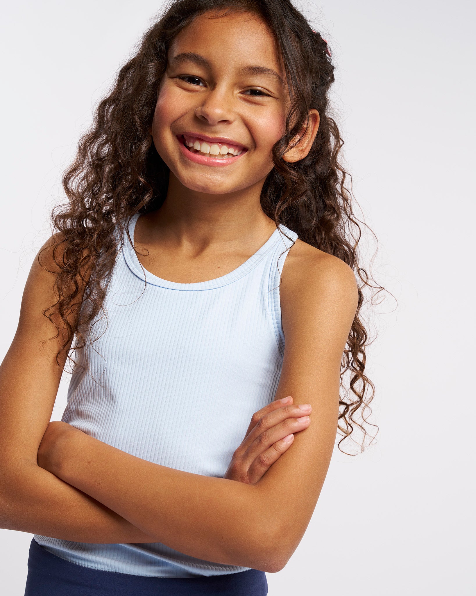 Kids Classic Knit Tank Top in Light Blue