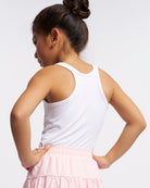 Kids Classic Knit Tank Top in White
