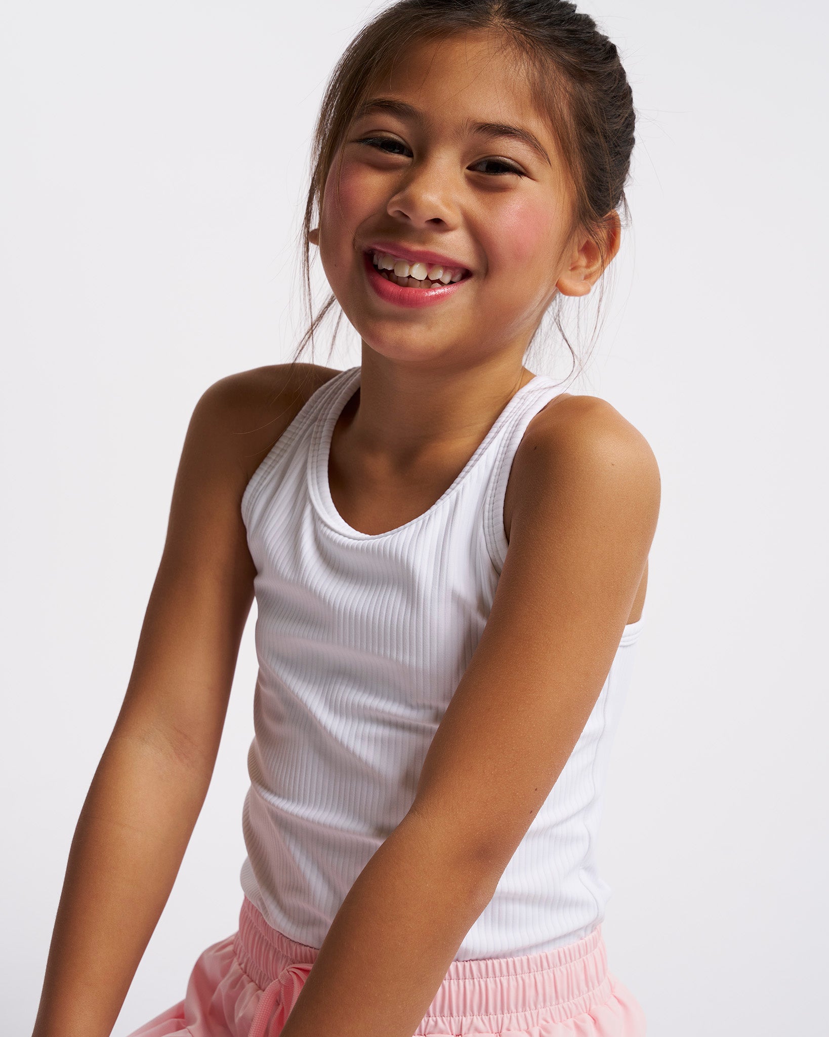 Kids Classic Knit Tank Top in White