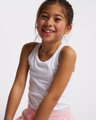 Kids Classic Knit Tank Top in White