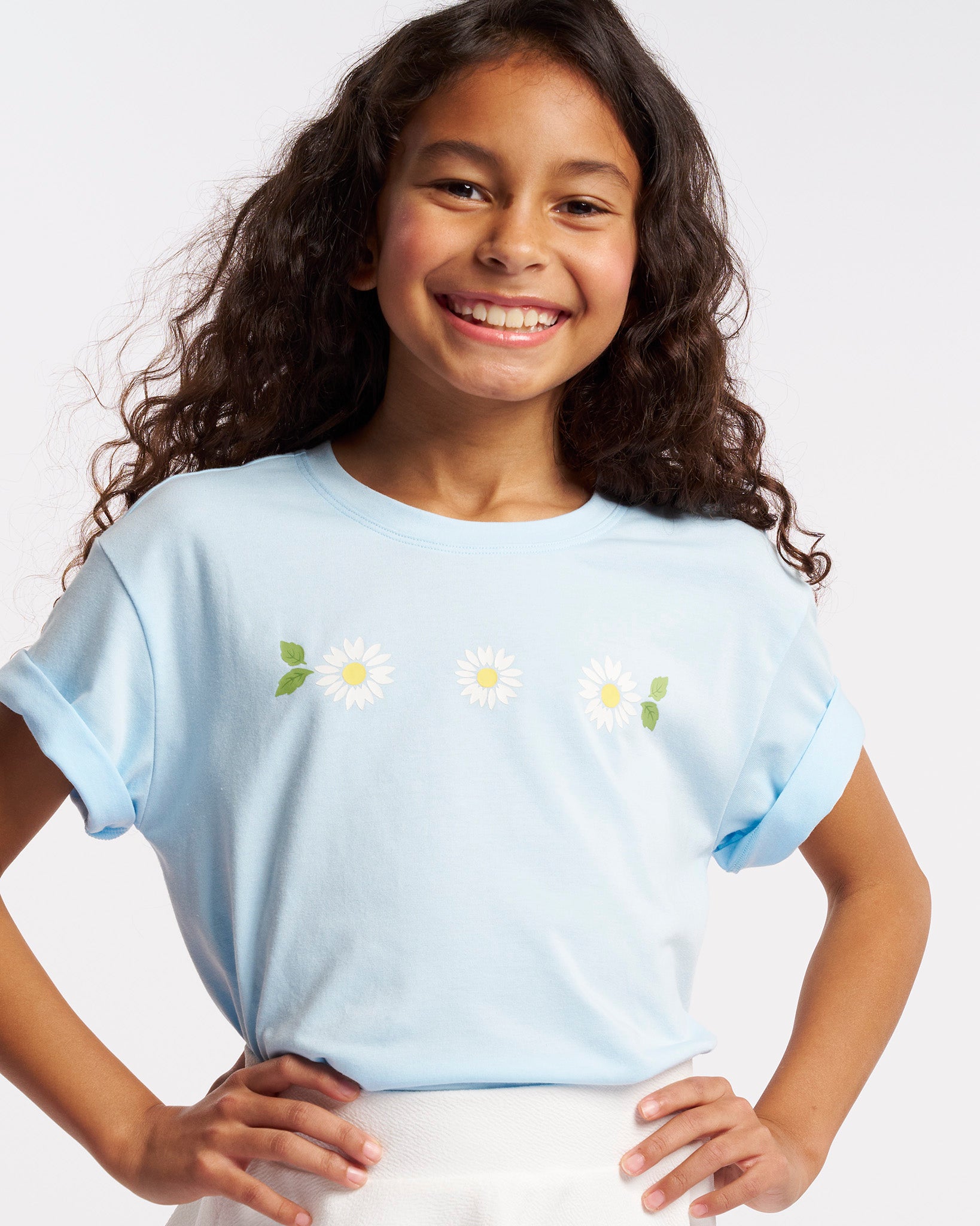 Baby Daisy on Blue Kids Classic Graphic T-Shirt