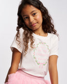Pink Garland on White Kids Classic Graphic T-Shirt