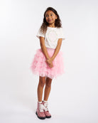 Pink Garland on White Kids Classic Graphic T-Shirt