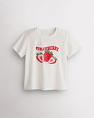 Strawberry on White Kids Classic Graphic T-Shirt