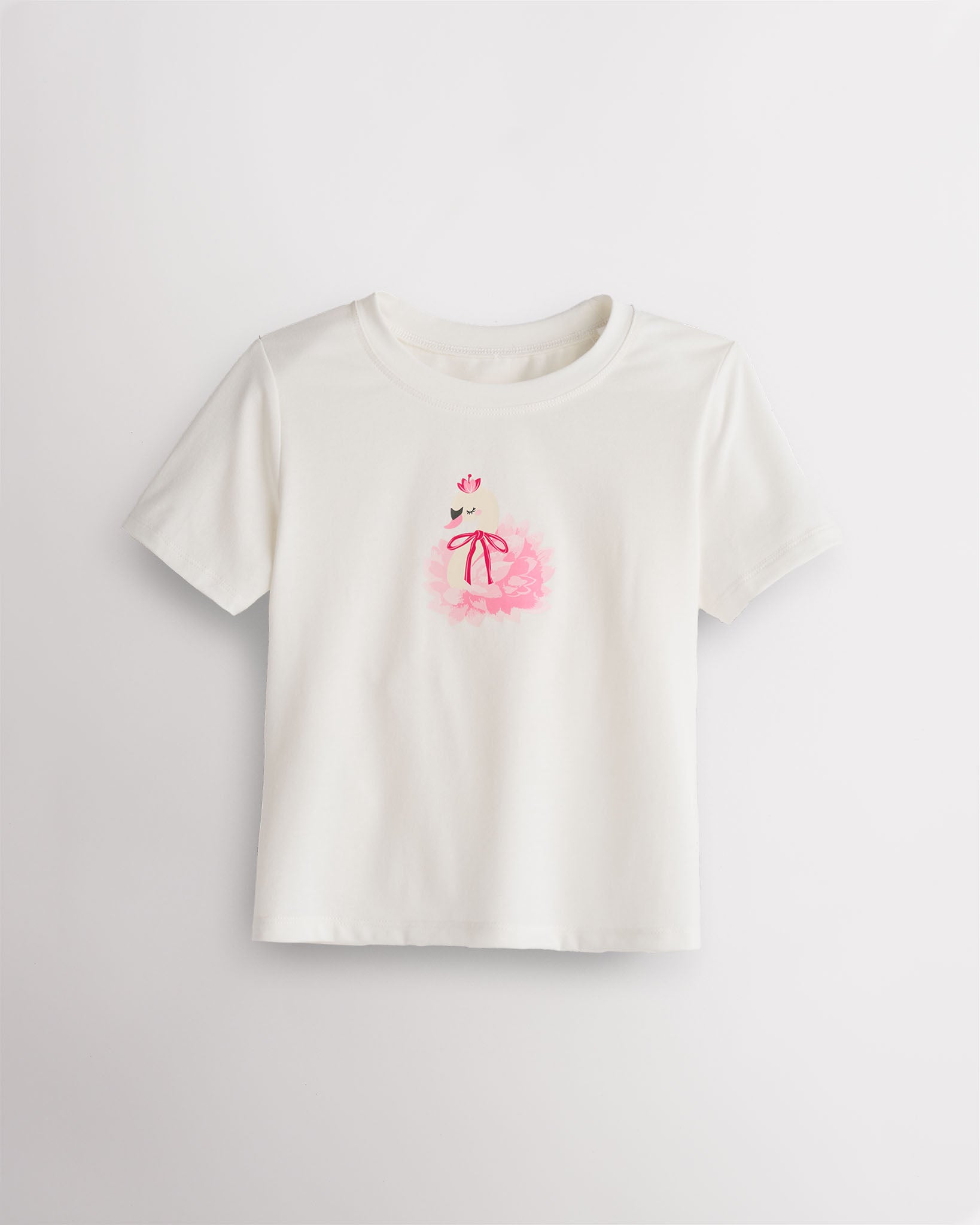 Swan Whisper on White Kids Classic Graphic T-Shirt