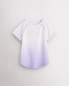 Stelle kids ombre athletic t-shirt with mesh paneling, raglan sleeves, and curved hem on white background