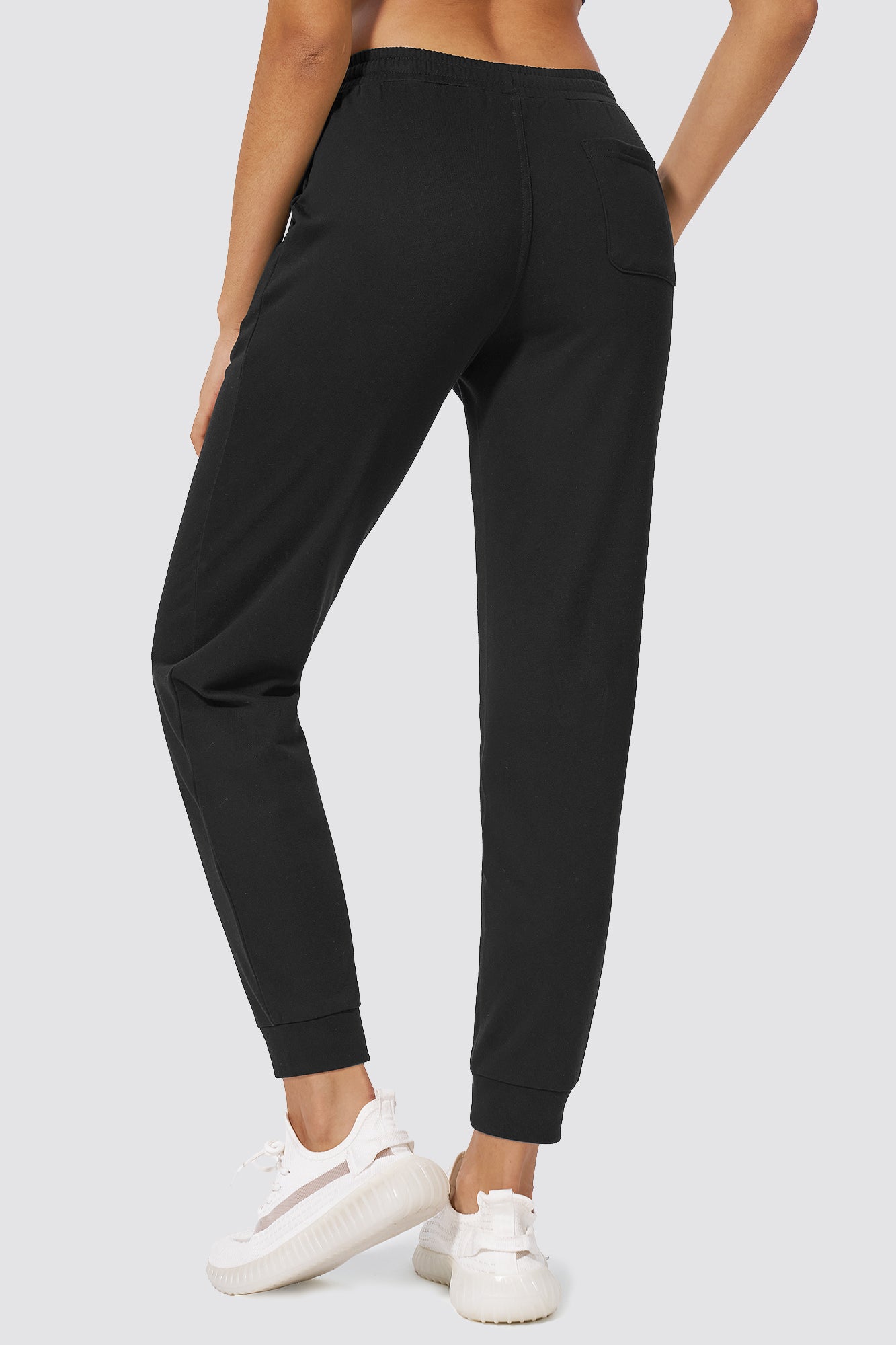 Black cotton joggers womens online