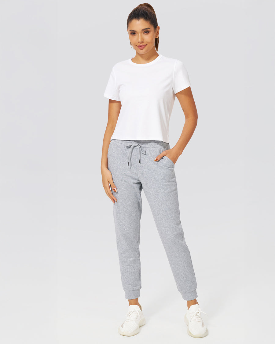 Heather Grey Cotton Sweatpants Joggers