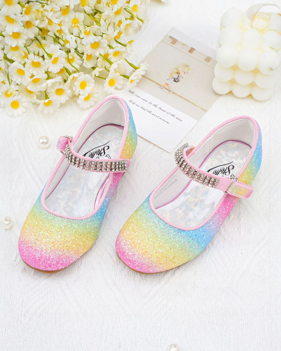 Rainbow Girls Low Heel Mary Jane Dress Shoes