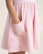 Blush Pink Girls Short Sleeve A-Line Twirl Dress