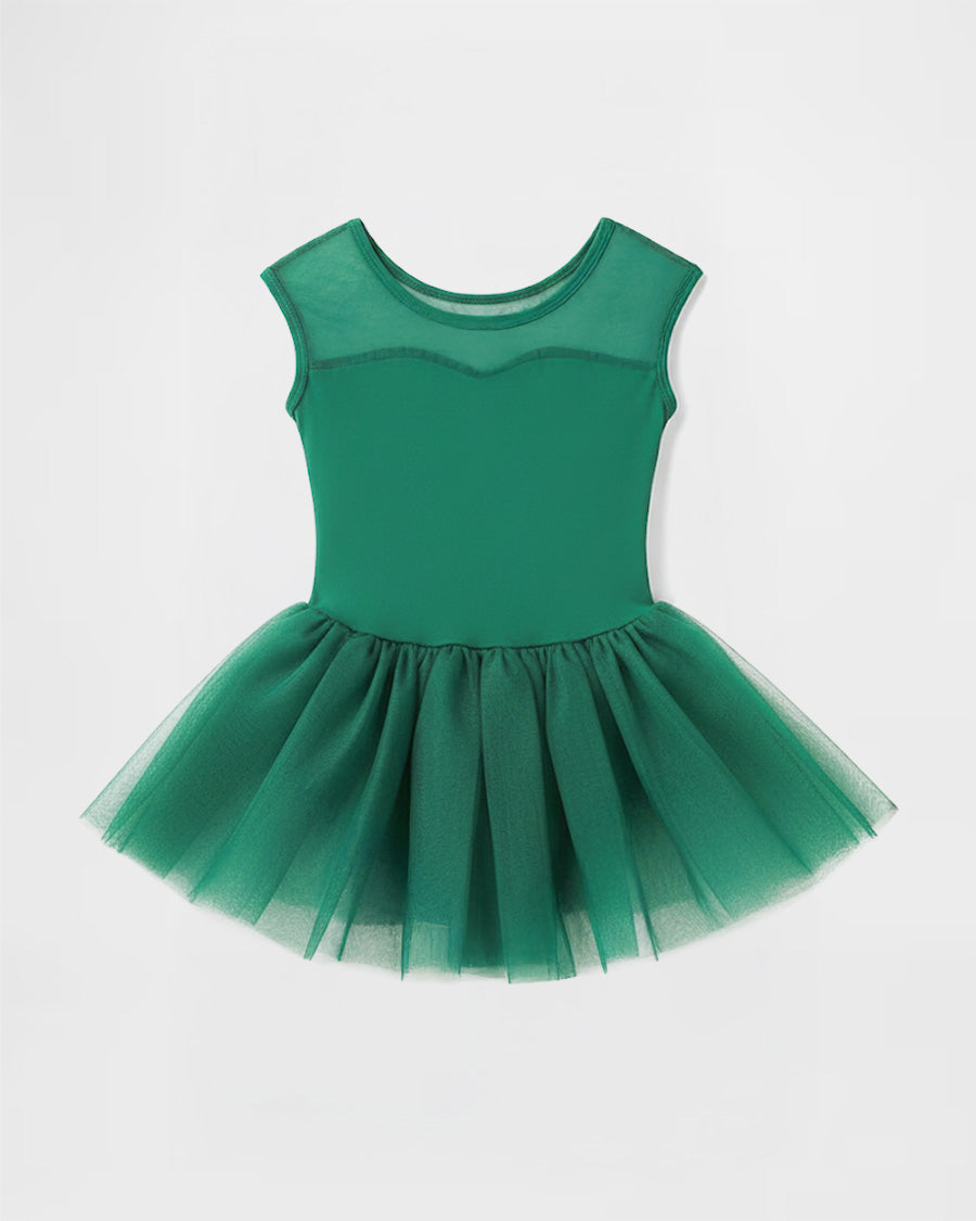 Green tutu dress on a white background