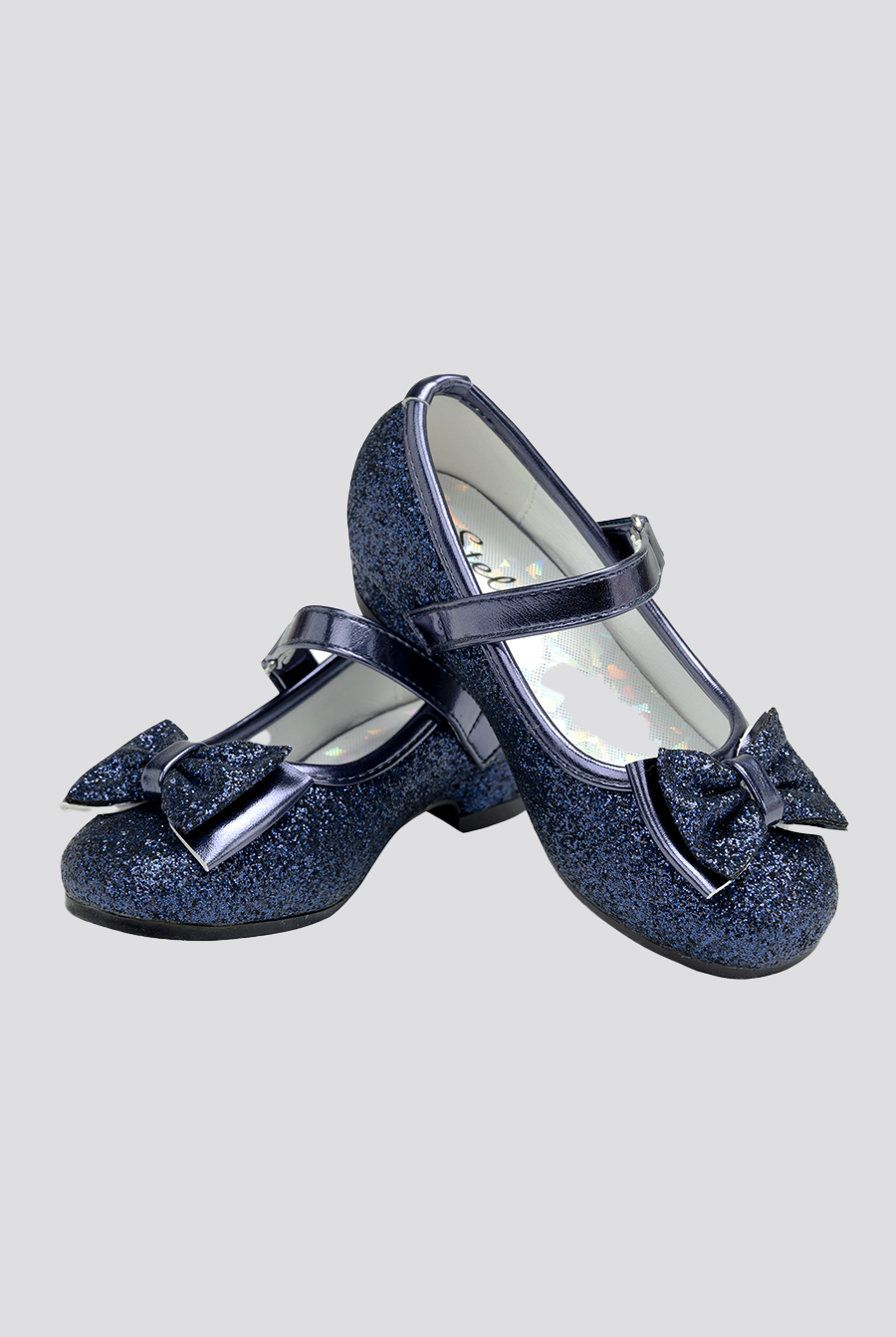 Girls Glitter Mary Jane Low Heel Shoes