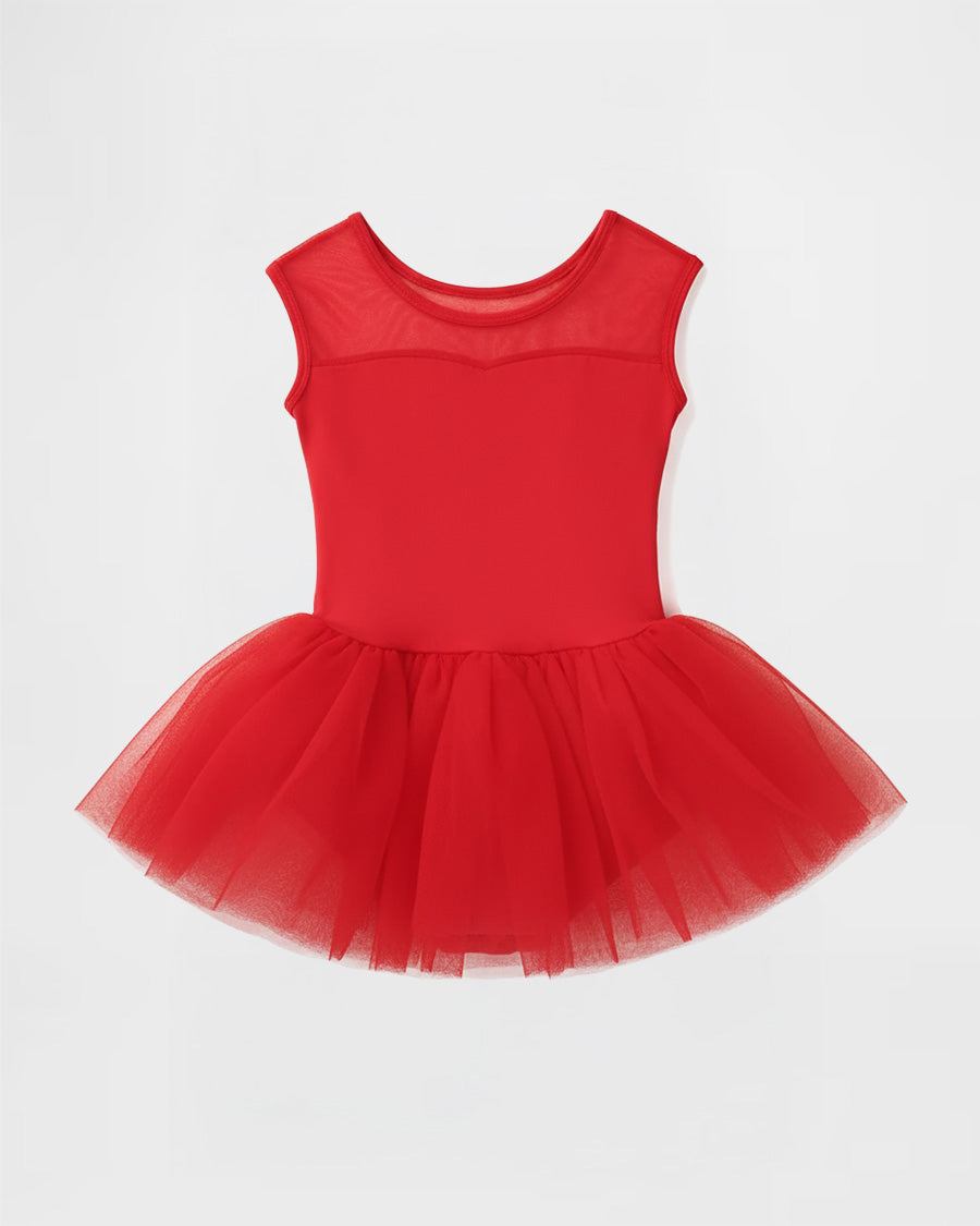 Red tutu dress on a white background