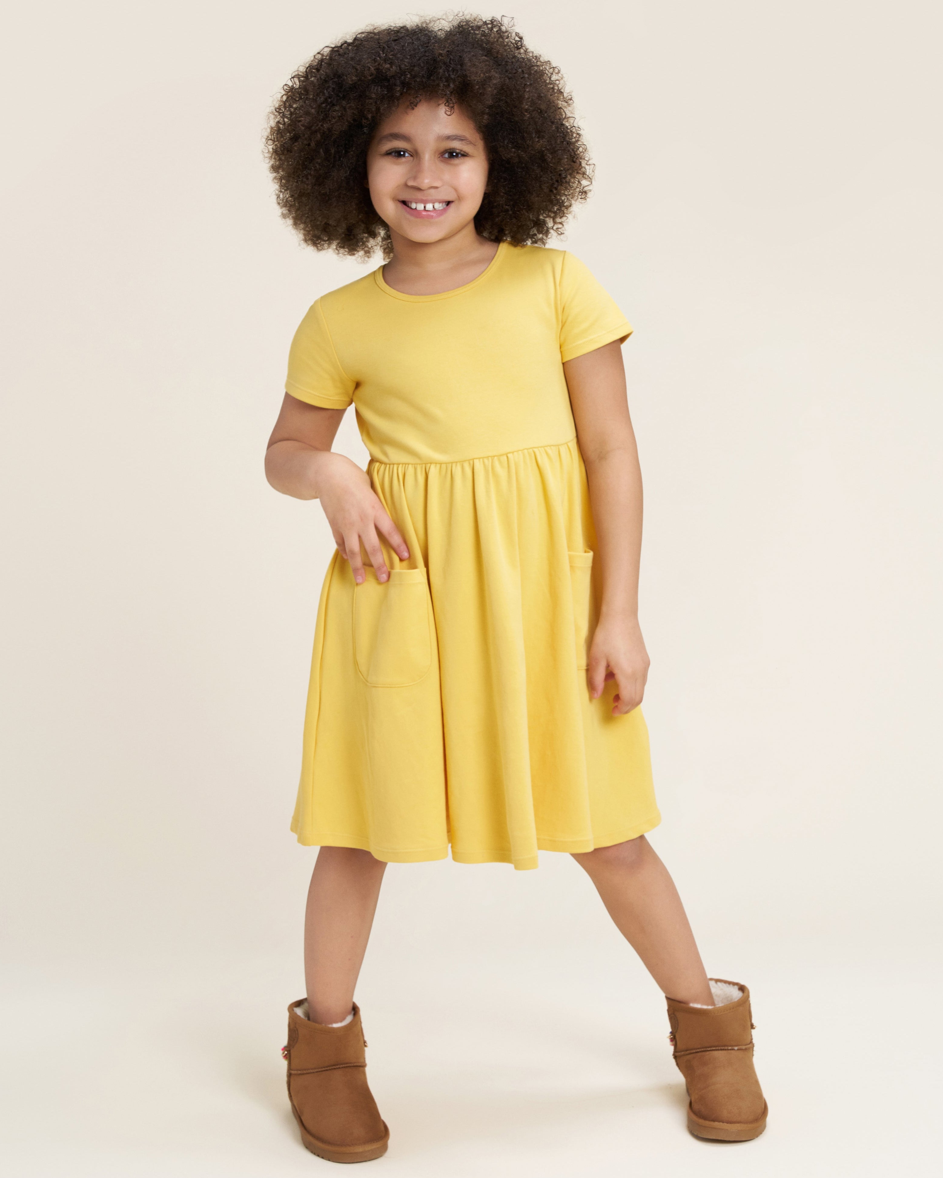 Sun Ray Girls Short Sleeve A-Line Twirl Dress