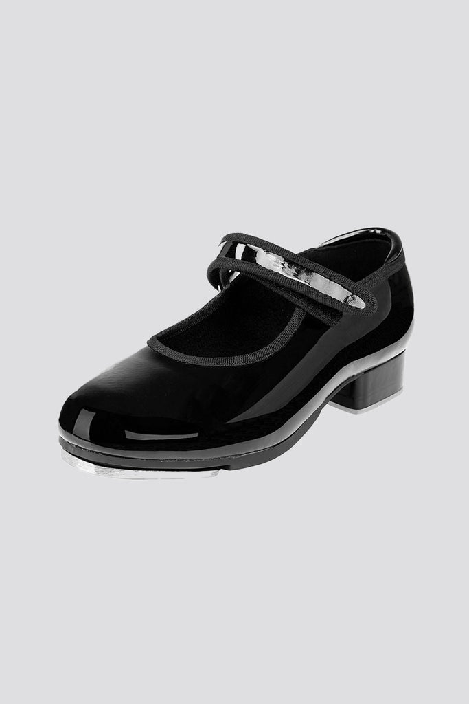 girls black tap shoes