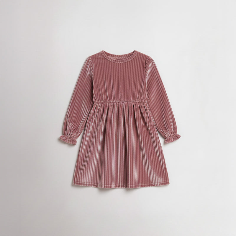 Girls Enchanted Velvet Long Sleeve Dress