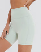 mint green yoga shorts