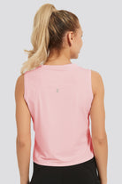 womens sleeves workout tops pink back view