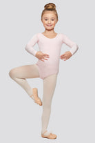 long sleeve dance leotard ballet pink
