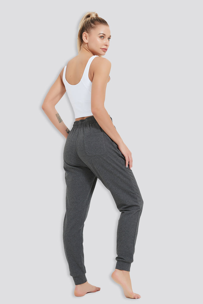 cotton joggers women Charcoal side view