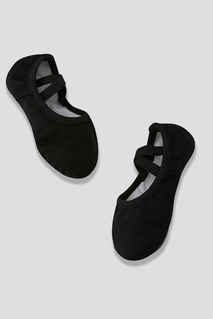 split sole canvas ballet shoes black 