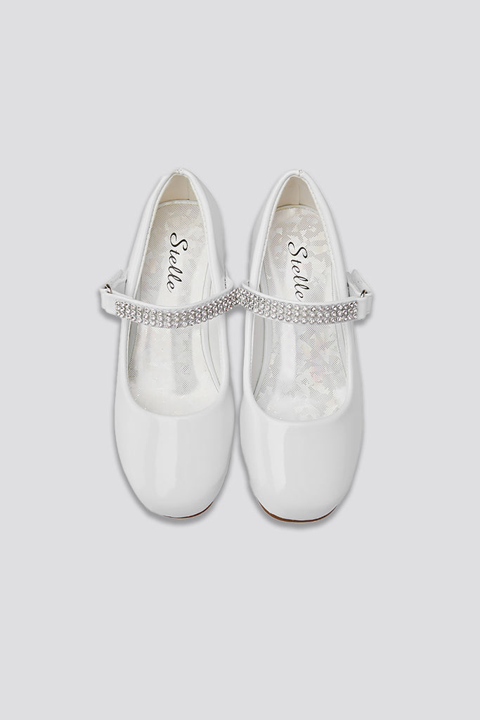 Low Heel Mary Jane Shoes white front