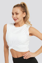 crop tank top white front view