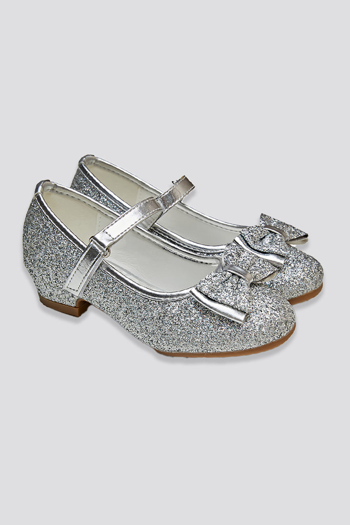 glitter mary janes for toddlers silver side view