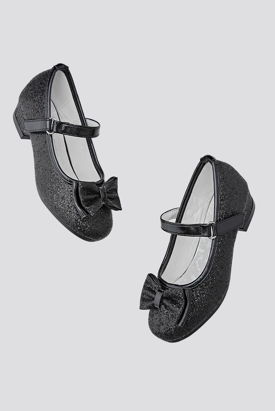 glitter mary janes for toddlers black side view