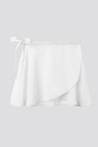 chiffon wrap skirt white front view