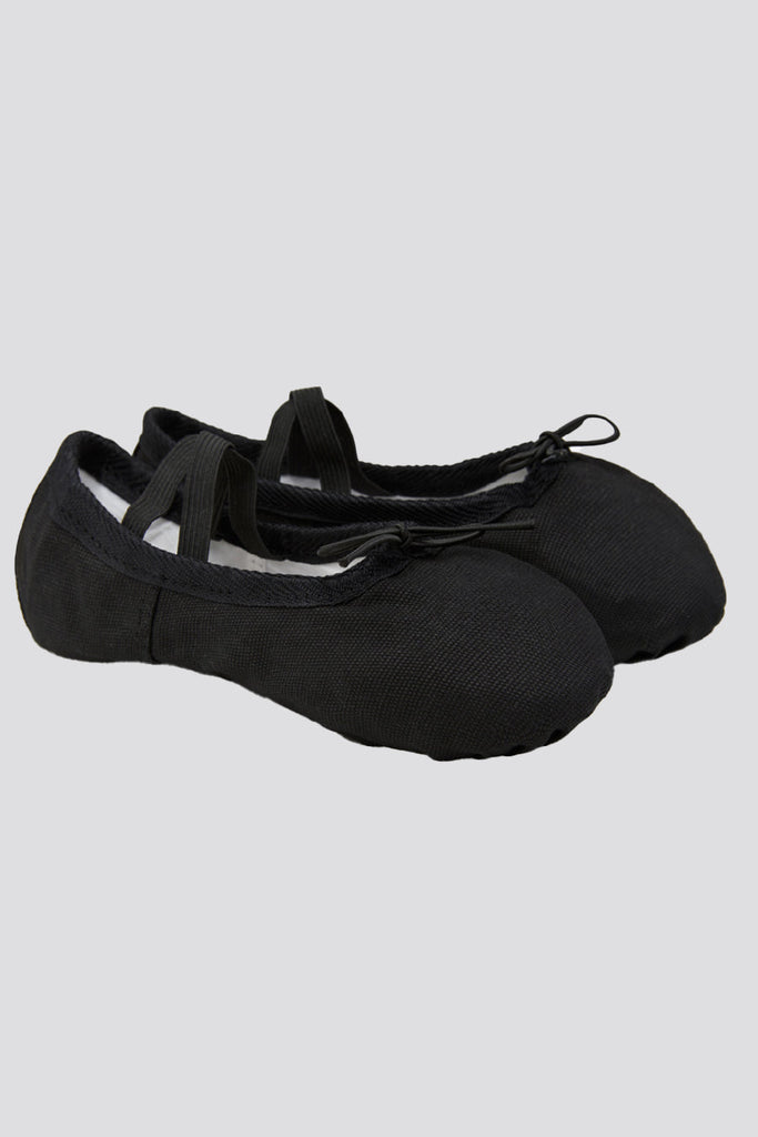 canvas ballet shoes black