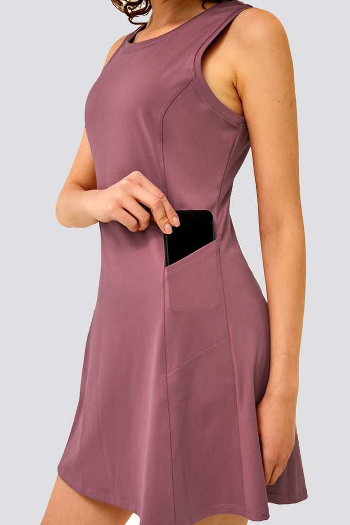 tennis dress with shorts Purple side view