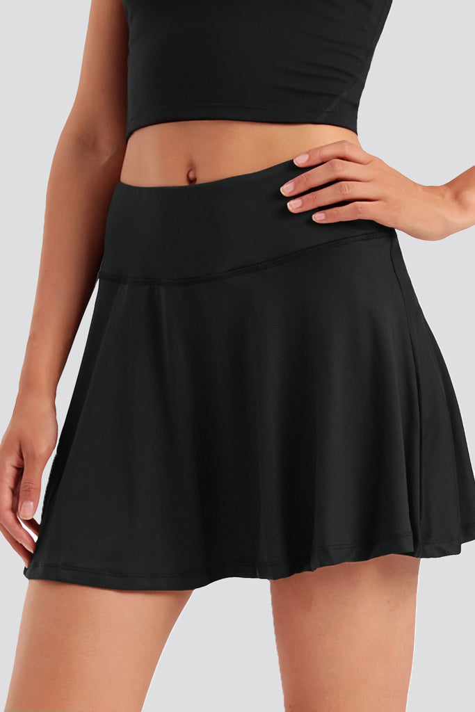 black tennis skirt front view