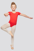 leotard short sleeve Red front view
