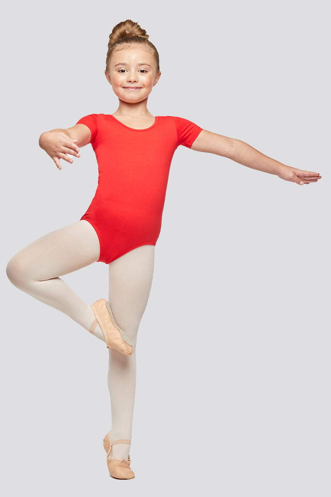 leotard short sleeve Red front view