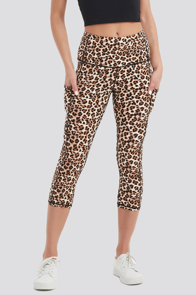 capri leggings Leopard front view