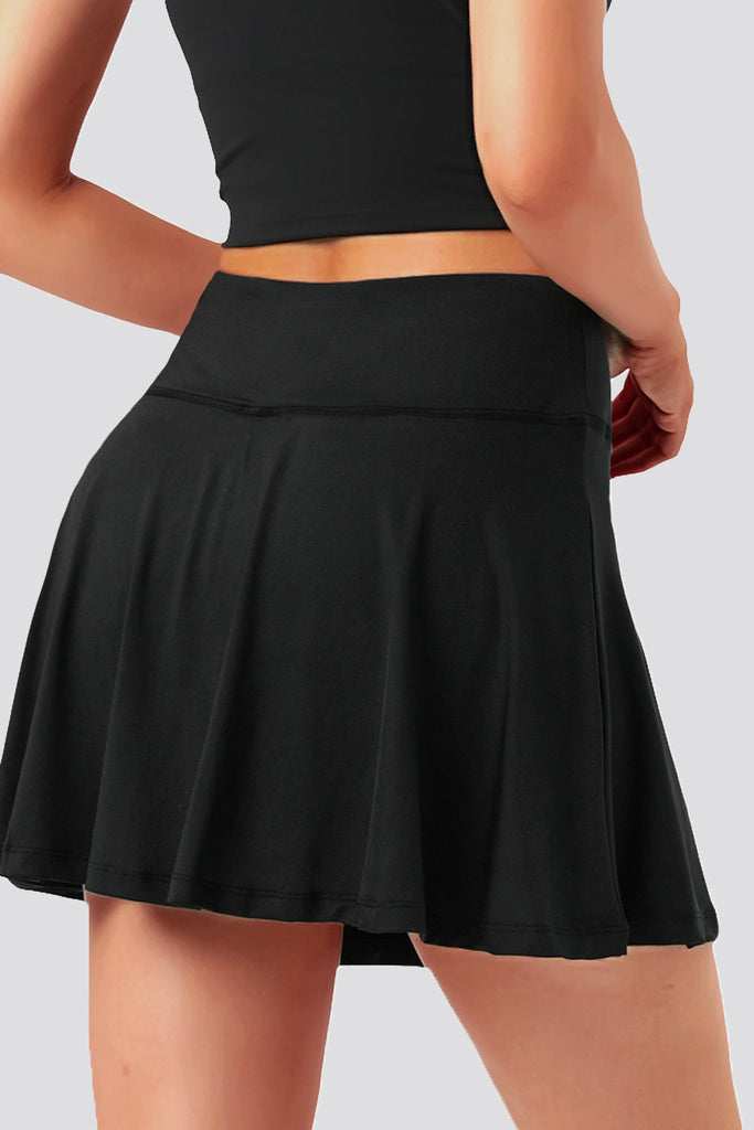 black tennis skirt back view