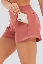 running shorts for women Red side view